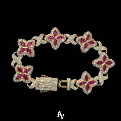 FOUR CLEEF ROSE RED STONE