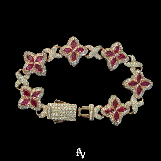 FOUR CLEEF ROSE RED STONE
