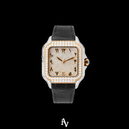 ARABIC WATCH TWO TONE MOISSANITE VVS 1 ROSE