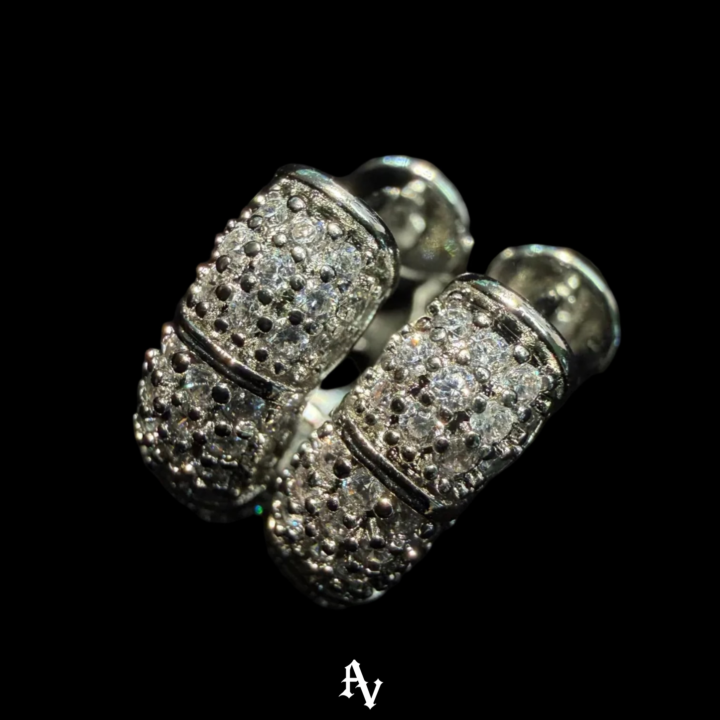 WHITE SPACE PAVE' EARRINGS