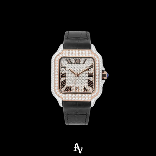 ROMAN WATCH TWO TONE MOISSANITE VVS 1 ROSE