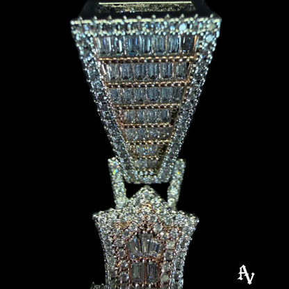 3 CROSS ROSE BAGUETTE PENDANT