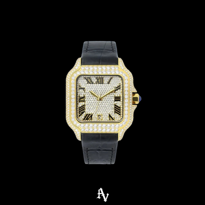 ROMAN WATCH MOISSANITE VVS 1 GOLD