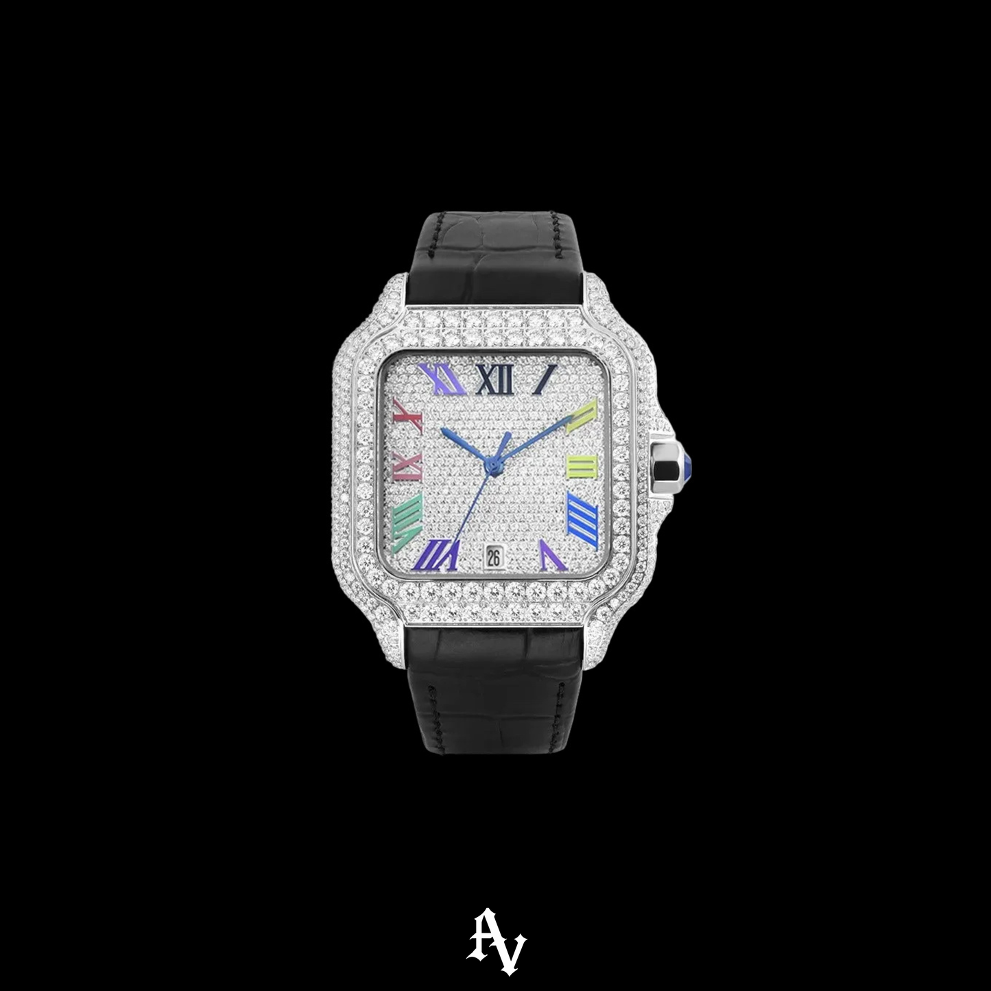 ROMAN WATCH MOISSANITE VVS 1 RAINBOW